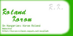 roland korom business card